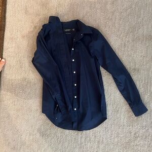 Ralph Lauren Women's Navy Blue Button-Down Shirt